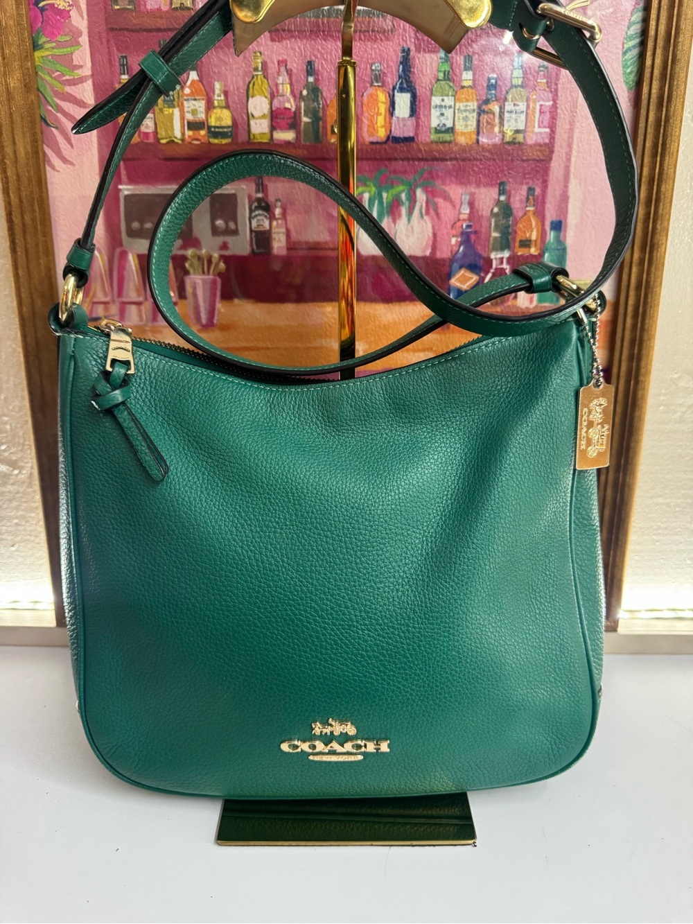 COACH Ellie File Pebbled Leather Crossbody with Gold Tone Hardware & Hang Tag